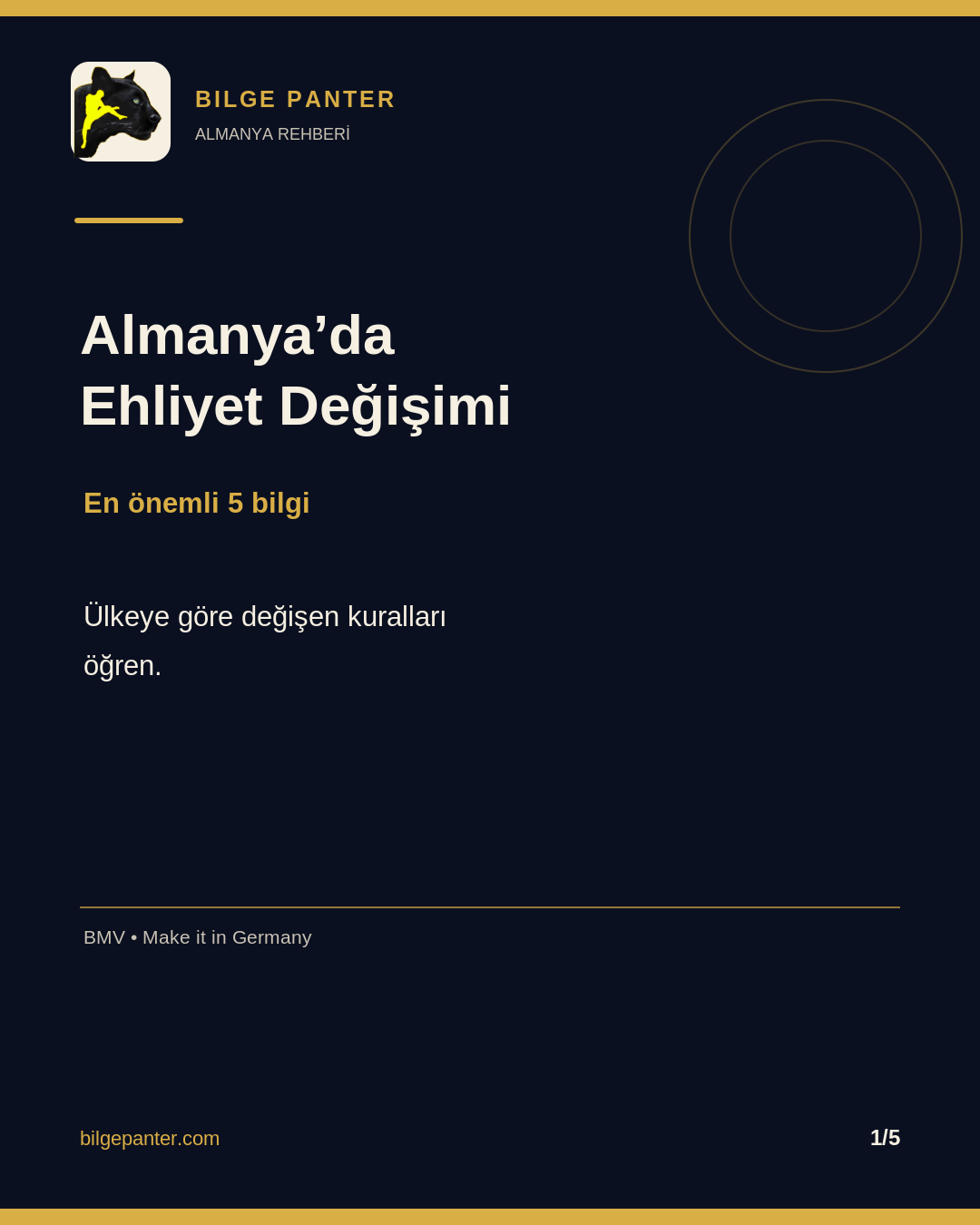 Kapak: Almanya’da Ehliyet Değişimi, en önemli 5 bilgi. Bilge Panter.
