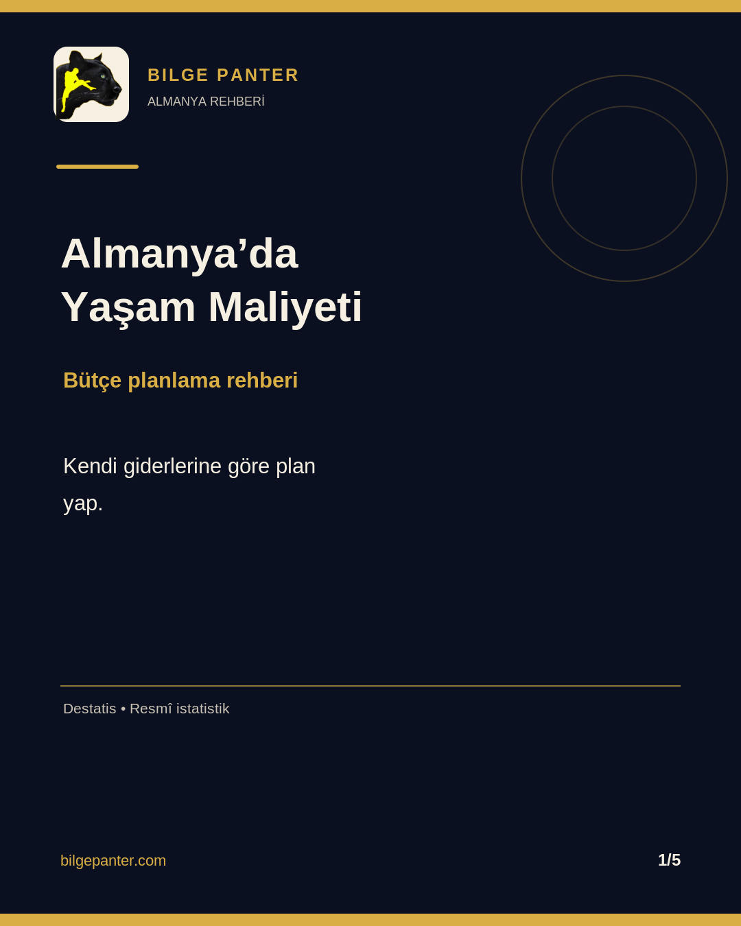 Kapak: Almanya’da Yaşam Maliyeti, bütçe planlama rehberi. Bilge Panter.